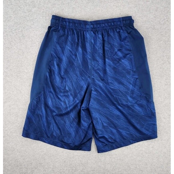 Under Armour Men's Printed 9" Shorts Blue/Black Basketball Workout Neon Medium - Picture 9 of 10
